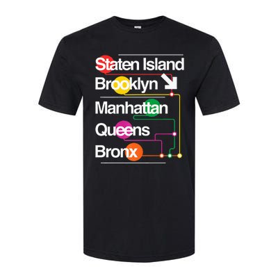 The Big Apple New York City Five Boroughs Nyc S.U.B.W.A.Y Map Softstyle CVC T-Shirt