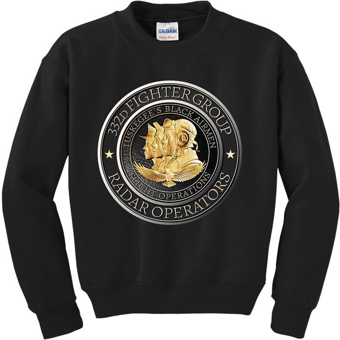 Tuskegee’S Black Airmen 332nd: Radar Operators Flight Ops Kids Sweatshirt