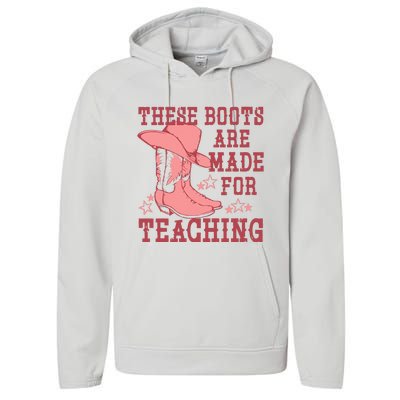 These Boots Are Made For Teaching Boho Western Teacher Performance Fleece Hoodie