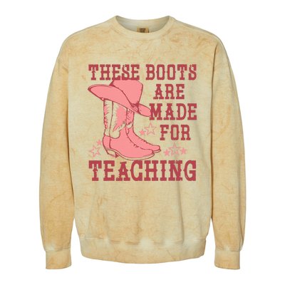 These Boots Are Made For Teaching Boho Western Teacher Colorblast Crewneck Sweatshirt