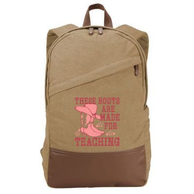 These Boots Are Made For Teaching Boho Western Teacher Cotton Canvas Backpack