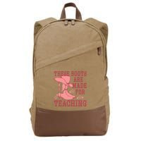 These Boots Are Made For Teaching Boho Western Teacher Cotton Canvas Backpack