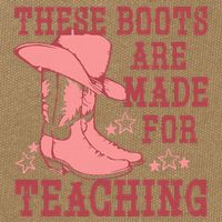 These Boots Are Made For Teaching Boho Western Teacher Cotton Canvas Backpack