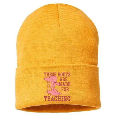 These Boots Are Made For Teaching Boho Western Teacher Sustainable Knit Beanie