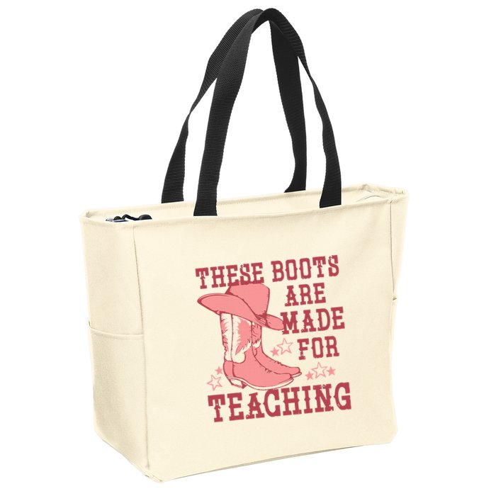 These Boots Are Made For Teaching Boho Western Teacher Zip Tote Bag