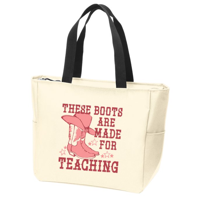 These Boots Are Made For Teaching Boho Western Teacher Zip Tote Bag