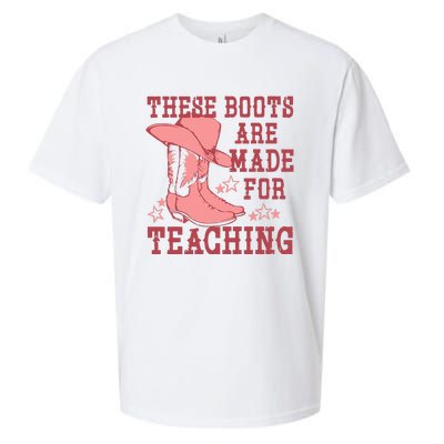 These Boots Are Made For Teaching Boho Western Teacher Sueded Cloud Jersey T-Shirt