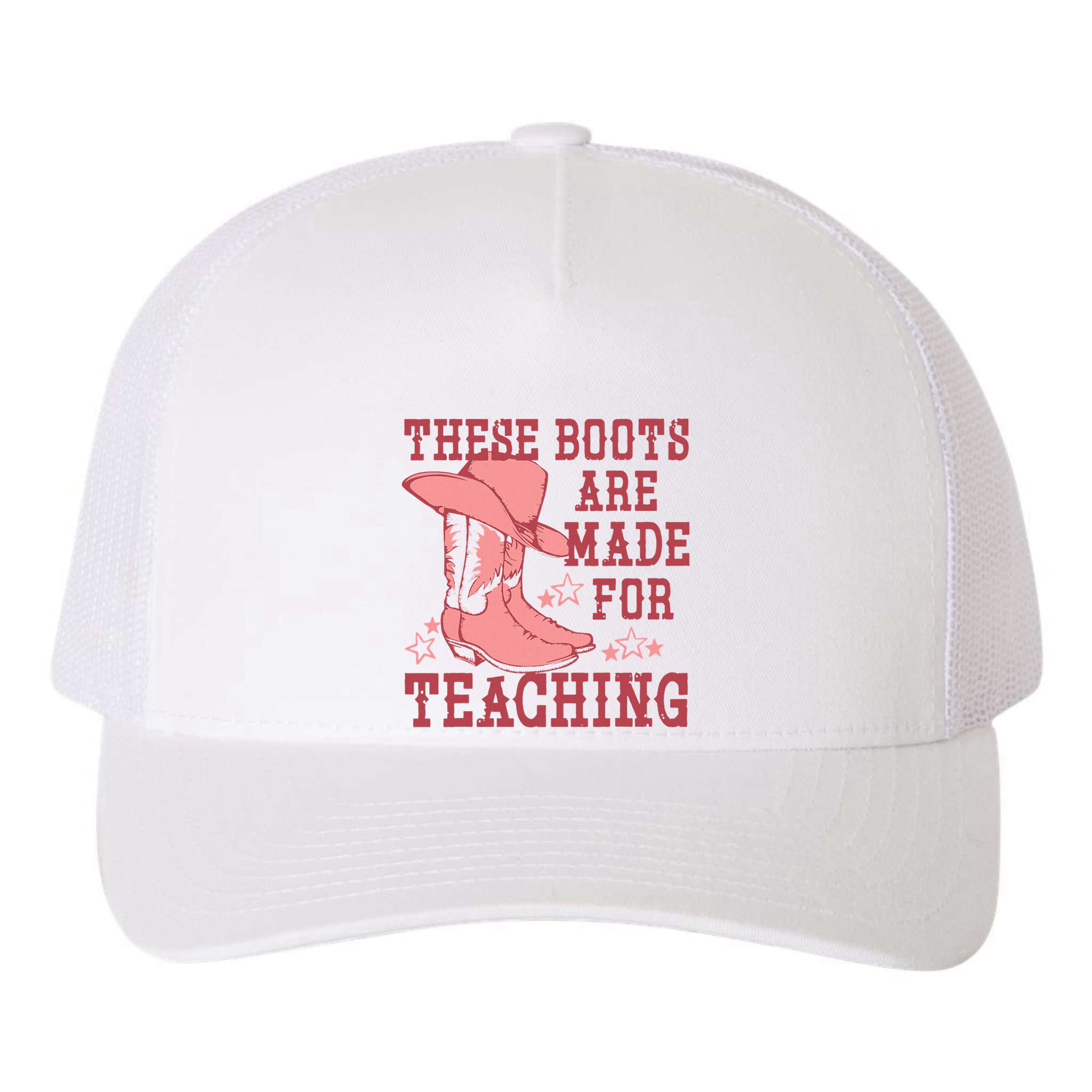 These Boots Are Made For Teaching Boho Western Teacher Yupoong Adult 5-Panel Trucker Hat
