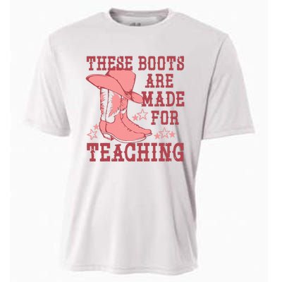 These Boots Are Made For Teaching Boho Western Teacher Cooling Performance Crew T-Shirt