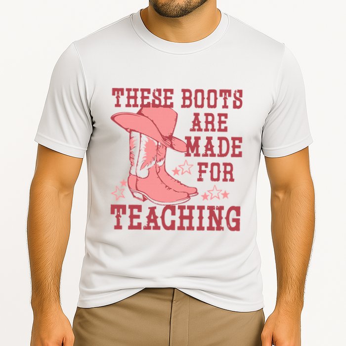 These Boots Are Made For Teaching Boho Western Teacher Cooling Performance Crew T-Shirt