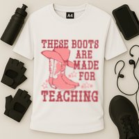 These Boots Are Made For Teaching Boho Western Teacher Cooling Performance Crew T-Shirt
