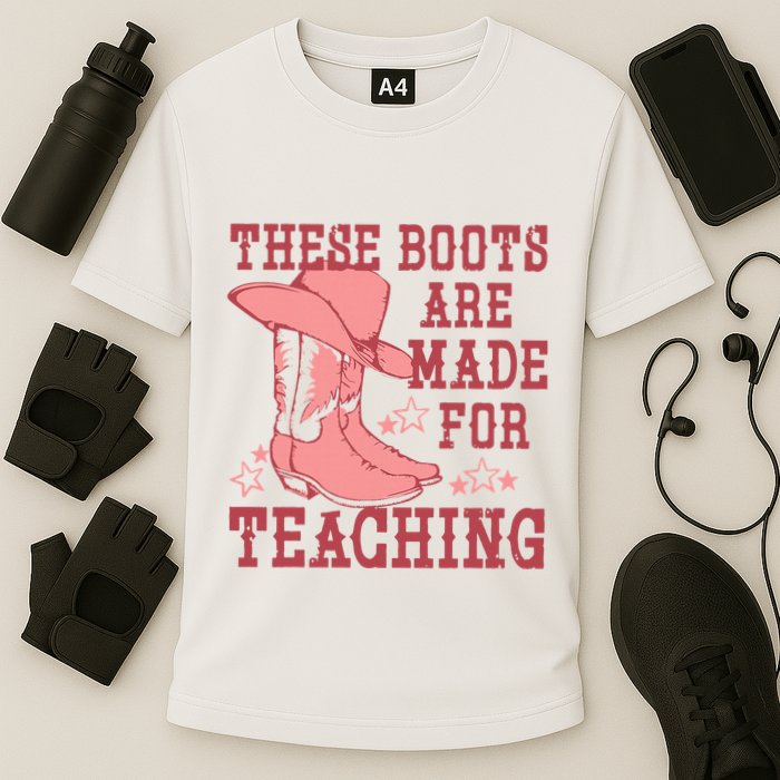 These Boots Are Made For Teaching Boho Western Teacher Cooling Performance Crew T-Shirt