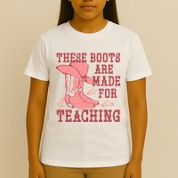 These Boots Are Made For Teaching Boho Western Teacher T-Shirt