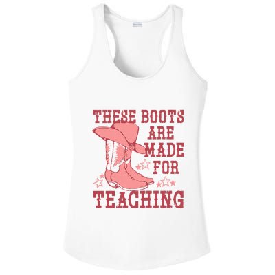 These Boots Are Made For Teaching Boho Western Teacher Ladies PosiCharge Competitor Racerback Tank