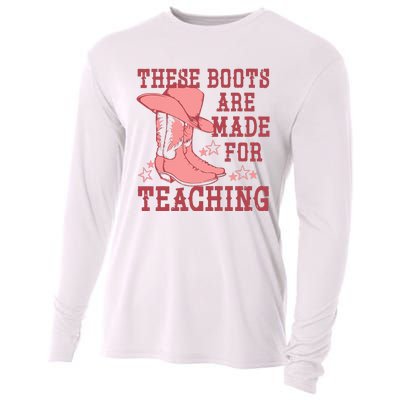 These Boots Are Made For Teaching Boho Western Teacher Cooling Performance Long Sleeve Crew