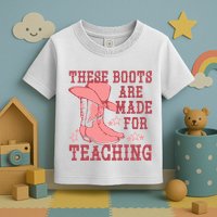 These Boots Are Made For Teaching Boho Western Teacher Toddler T-Shirt