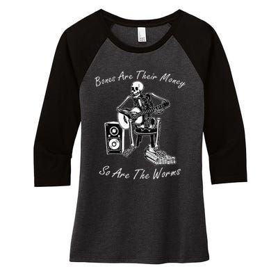 Their Bones Are Their Money I Think You Should Leave Women's Tri-Blend 3/4-Sleeve Raglan Shirt