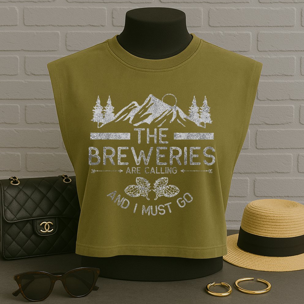The Breweries Are Calling Craft Beer Gift Beer Lover Garment-Dyed Women's Muscle Tee
