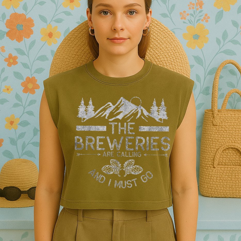 The Breweries Are Calling Craft Beer Gift Beer Lover Garment-Dyed Women's Muscle Tee