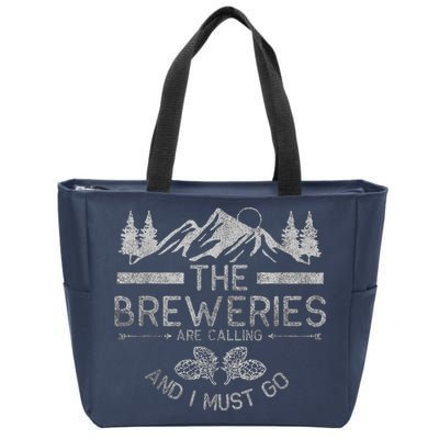 The Breweries Are Calling Craft Beer Gift Beer Lover Zip Tote Bag