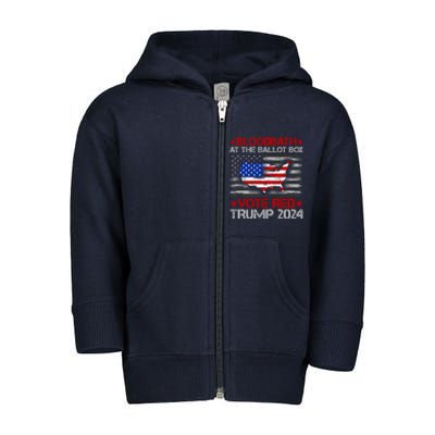 Trump Bloodbath At The Ballot Box 2024 Vote Red Toddler Zip Fleece Hoodie