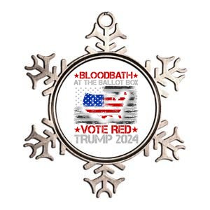 Trump Bloodbath At The Ballot Box 2024 Vote Red Metallic Star Ornament