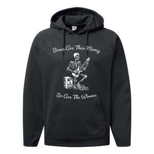 Their Bones Are Their Money I Think You Should Leave Funny Performance Fleece Hoodie