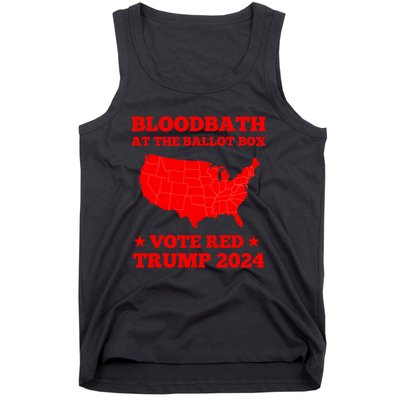 Trump Bloodbath At The Ballot Box Vote Red Usa Map 2024 Tank Top