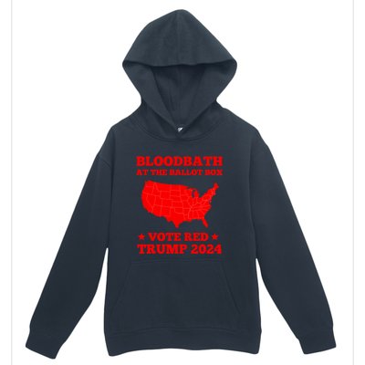 Trump Bloodbath At The Ballot Box Vote Red Usa Map 2024 Urban Pullover Hoodie