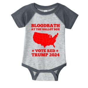 Trump Bloodbath At The Ballot Box Vote Red Usa Map 2024 Infant Baby Jersey Bodysuit