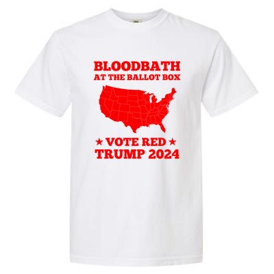 Trump Bloodbath At The Ballot Box Vote Red Usa Map 2024 Garment-Dyed Heavyweight T-Shirt