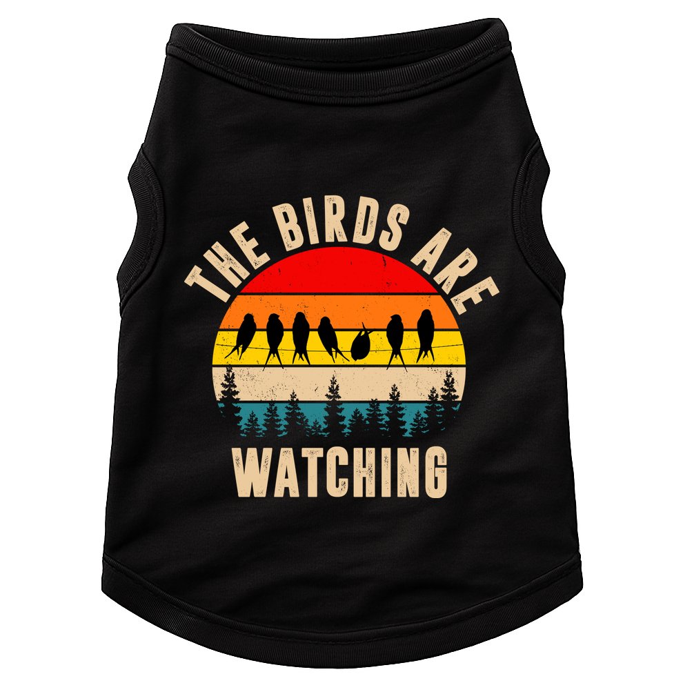 The Birds Are Watching Vintage Sunset Doggie Tank