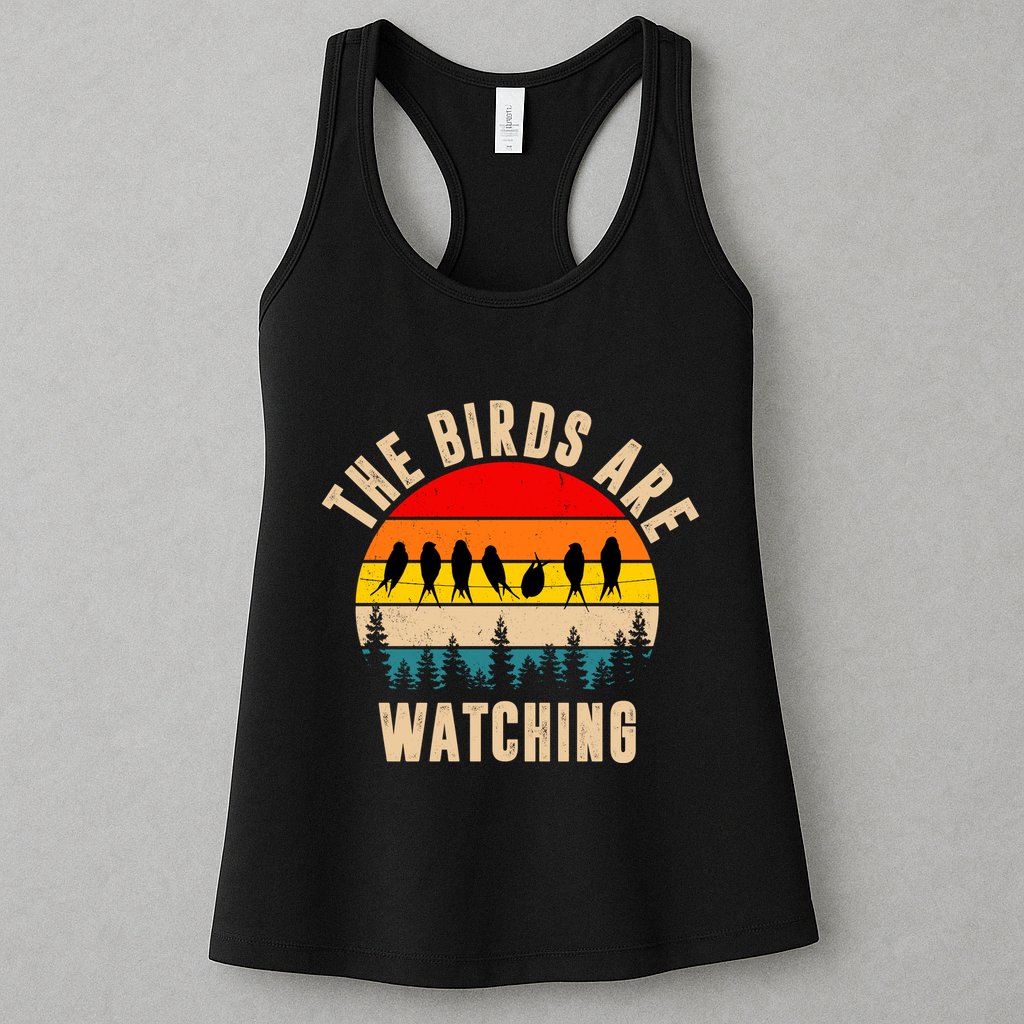 The Birds Are Watching Vintage Sunset Womens Tank Top