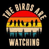 The Birds Are Watching Vintage Sunset Womens Tank Top
