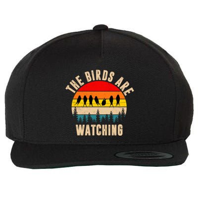 The Birds Are Watching Vintage Sunset Wool Snapback Cap
