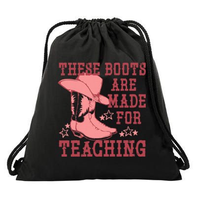 These Boots Are Made For Teaching Boho Western Teacher Drawstring Bag