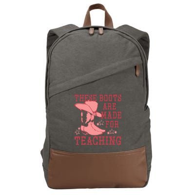 These Boots Are Made For Teaching Boho Western Teacher Cotton Canvas Backpack