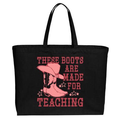 These Boots Are Made For Teaching Boho Western Teacher Cotton Canvas Jumbo Tote