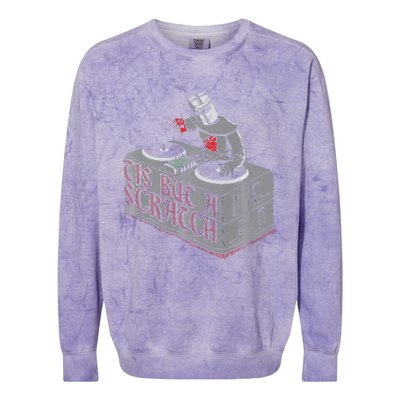 Tis But A Scratch Dj Knight Non Shall Drop The Beat Colorblast Crewneck Sweatshirt