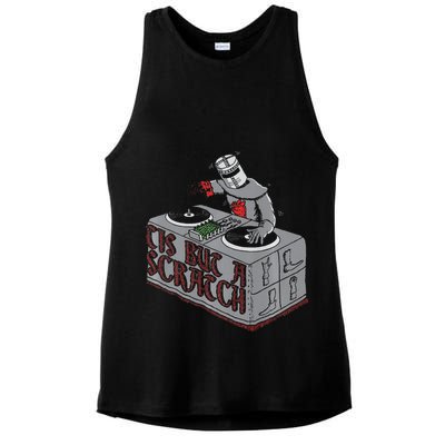 Tis But A Scratch Dj Knight Non Shall Drop The Beat Ladies PosiCharge Tri-Blend Wicking Tank