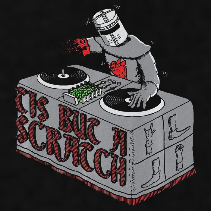 Tis But A Scratch Dj Knight Non Shall Drop The Beat Ladies PosiCharge Tri-Blend Wicking Tank