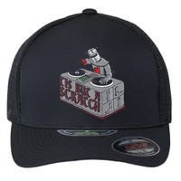 Tis But A Scratch Dj Knight Non Shall Drop The Beat Flexfit Unipanel Trucker Cap