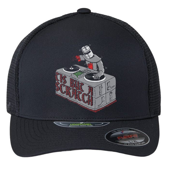 Tis But A Scratch Dj Knight Non Shall Drop The Beat Flexfit Unipanel Trucker Cap