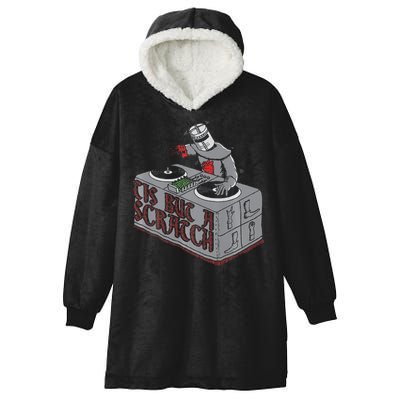 Tis But A Scratch Dj Knight Non Shall Drop The Beat Hooded Wearable Blanket