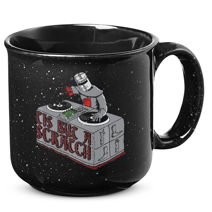 Tis But A Scratch Dj Knight Non Shall Drop The Beat 15oz Campfire Ceramic Mug