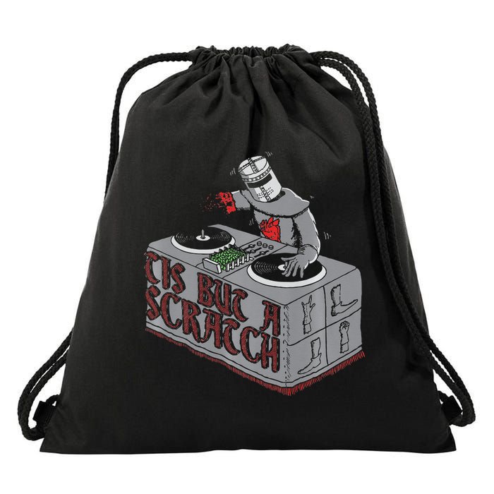Tis But A Scratch Dj Knight Non Shall Drop The Beat Drawstring Bag