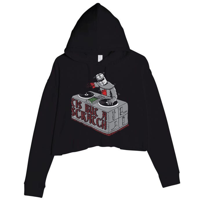 Tis But A Scratch Dj Knight Non Shall Drop The Beat Crop Fleece Hoodie