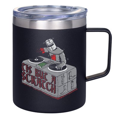 Tis But A Scratch Dj Knight Non Shall Drop The Beat 12oz Stainless Steel Coffee Mug