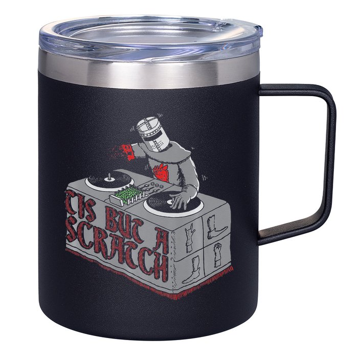 Tis But A Scratch Dj Knight Non Shall Drop The Beat 12oz Stainless Steel Coffee Mug