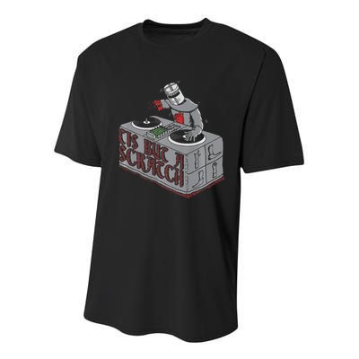 Tis But A Scratch Dj Knight Non Shall Drop The Beat Youth Performance Sprint T-Shirt
